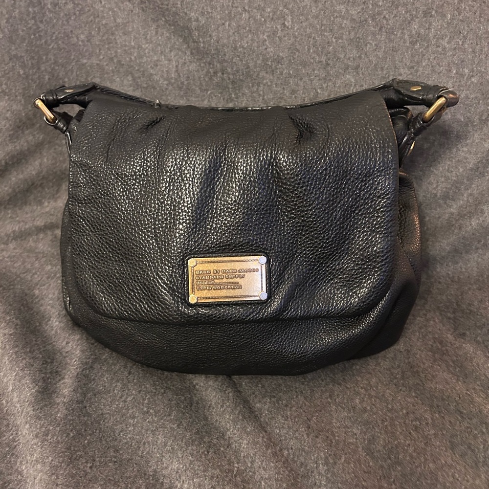 Marc by Marc Jacobs Lil Ukits black leather hobo bag